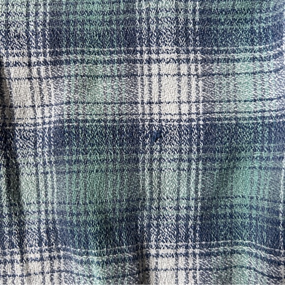 Vintage Blue Resist Mandarin Collar Flannel - Picture 6 of 7